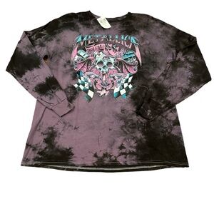 NWT Metallica tie dye deadstock purple/black band t-shirt skull men’s large